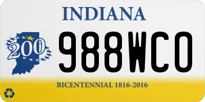 IN license plate 988WCO