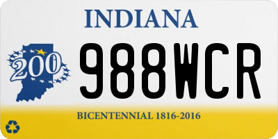 IN license plate 988WCR