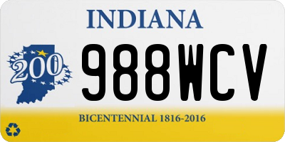 IN license plate 988WCV