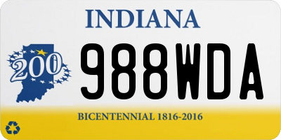 IN license plate 988WDA