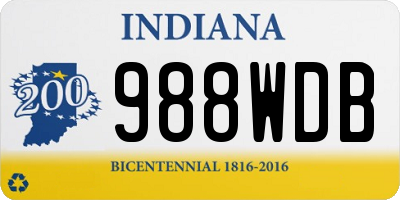 IN license plate 988WDB