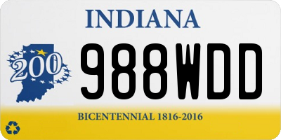 IN license plate 988WDD