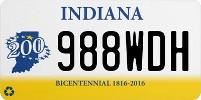 IN license plate 988WDH