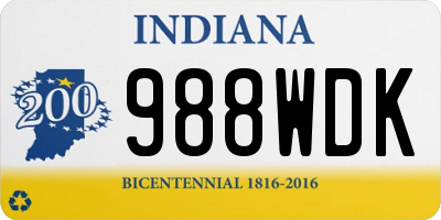 IN license plate 988WDK