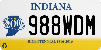 IN license plate 988WDM