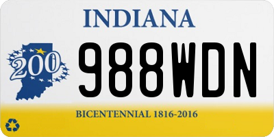 IN license plate 988WDN