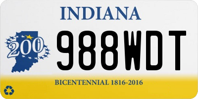 IN license plate 988WDT