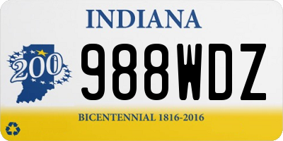 IN license plate 988WDZ