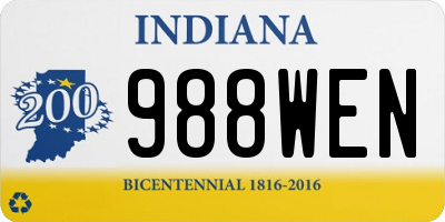 IN license plate 988WEN