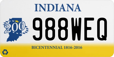 IN license plate 988WEQ