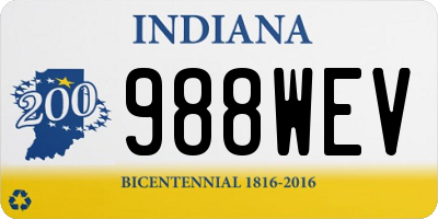 IN license plate 988WEV