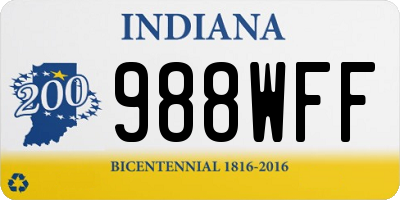 IN license plate 988WFF