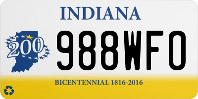 IN license plate 988WFO