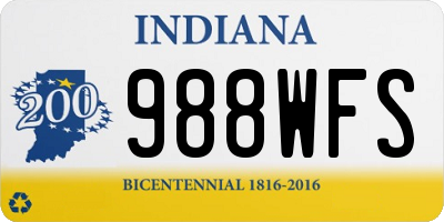 IN license plate 988WFS