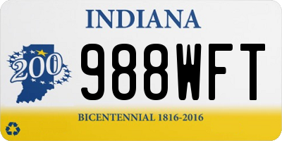 IN license plate 988WFT