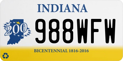 IN license plate 988WFW