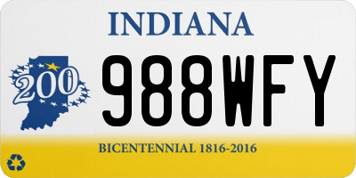 IN license plate 988WFY