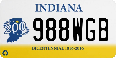 IN license plate 988WGB