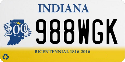 IN license plate 988WGK