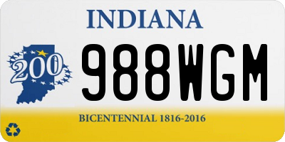 IN license plate 988WGM