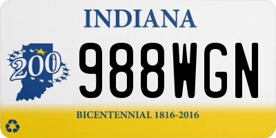 IN license plate 988WGN