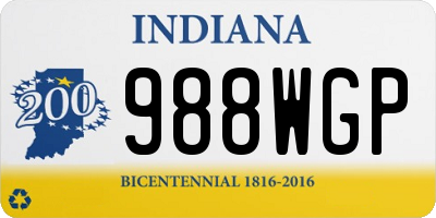 IN license plate 988WGP