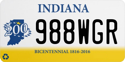 IN license plate 988WGR