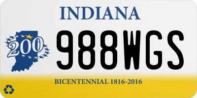 IN license plate 988WGS