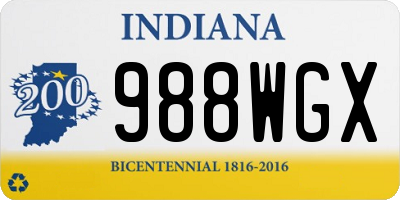 IN license plate 988WGX