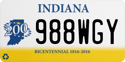 IN license plate 988WGY