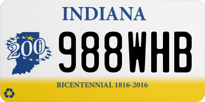 IN license plate 988WHB