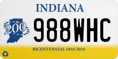 IN license plate 988WHC