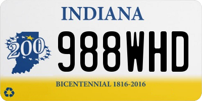 IN license plate 988WHD