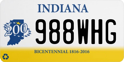 IN license plate 988WHG