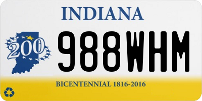 IN license plate 988WHM