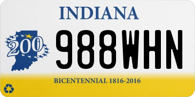 IN license plate 988WHN