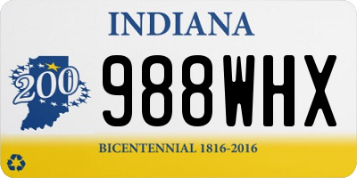 IN license plate 988WHX