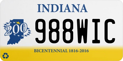 IN license plate 988WIC