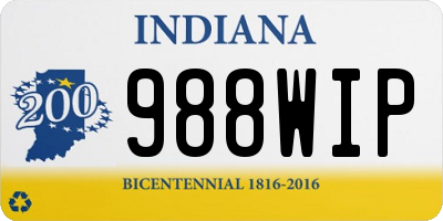 IN license plate 988WIP