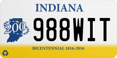 IN license plate 988WIT