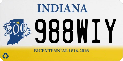 IN license plate 988WIY