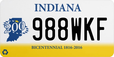 IN license plate 988WKF