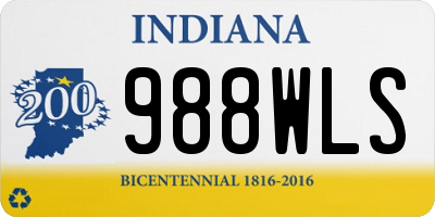 IN license plate 988WLS