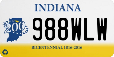 IN license plate 988WLW