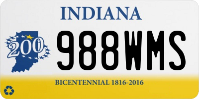 IN license plate 988WMS