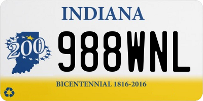 IN license plate 988WNL