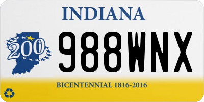 IN license plate 988WNX