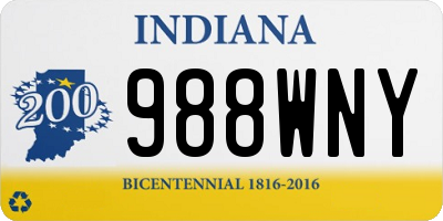 IN license plate 988WNY