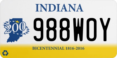 IN license plate 988WOY