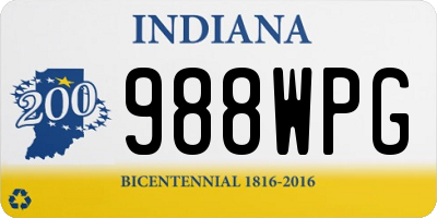 IN license plate 988WPG